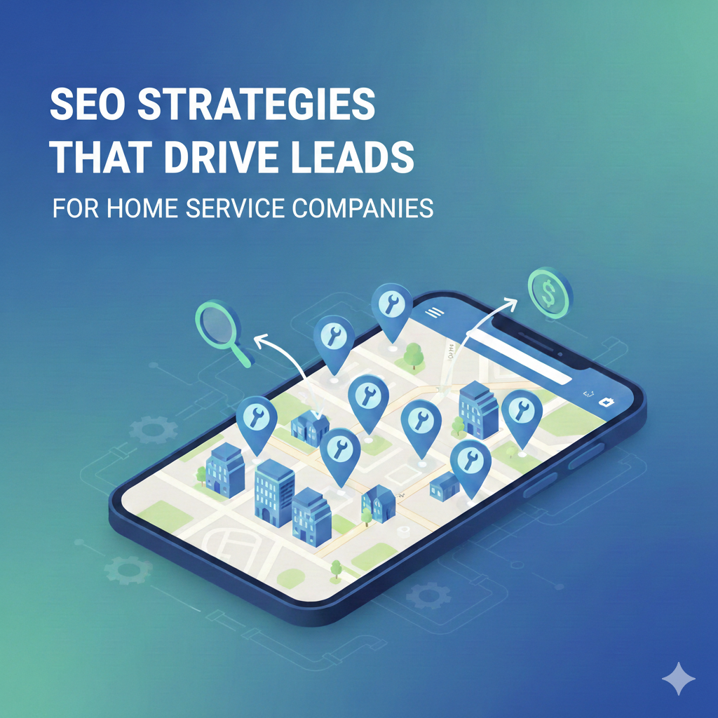 Infographic illustrating effective SEO strategies for home service companies to increase leads.